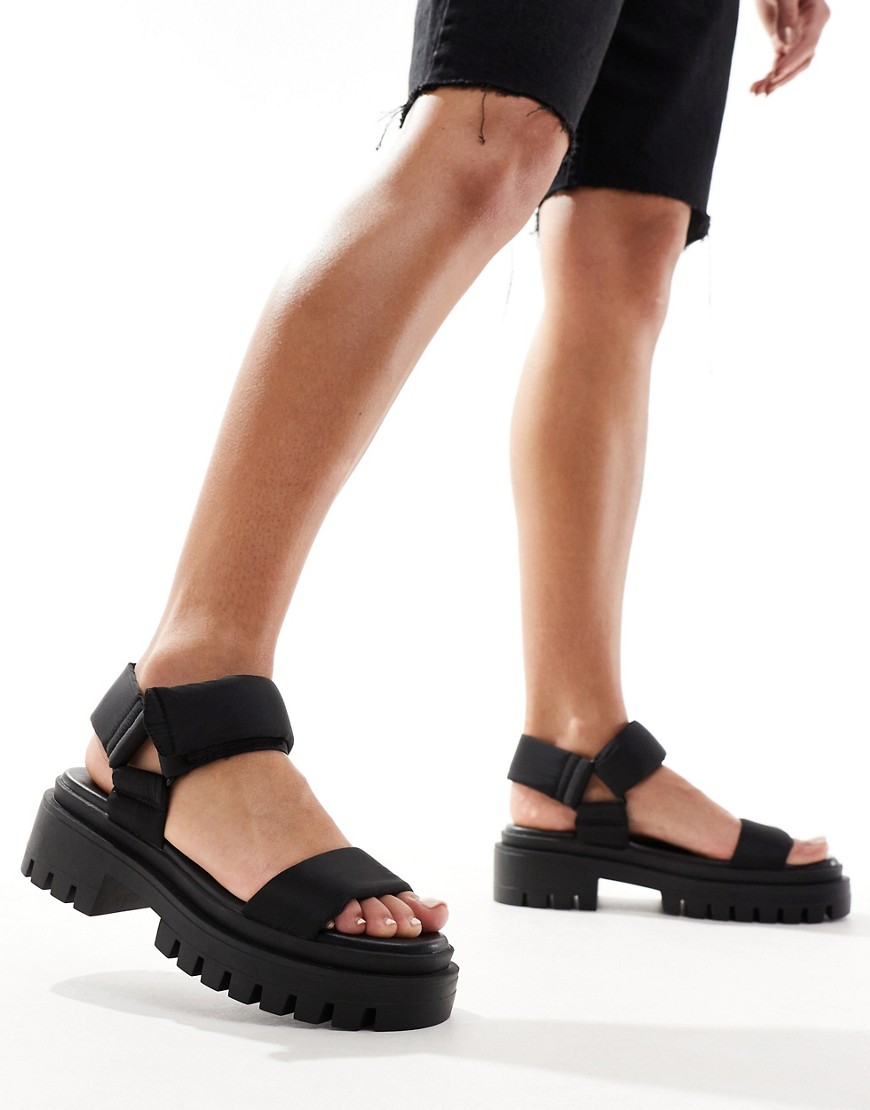 chunky tech sandals in black
