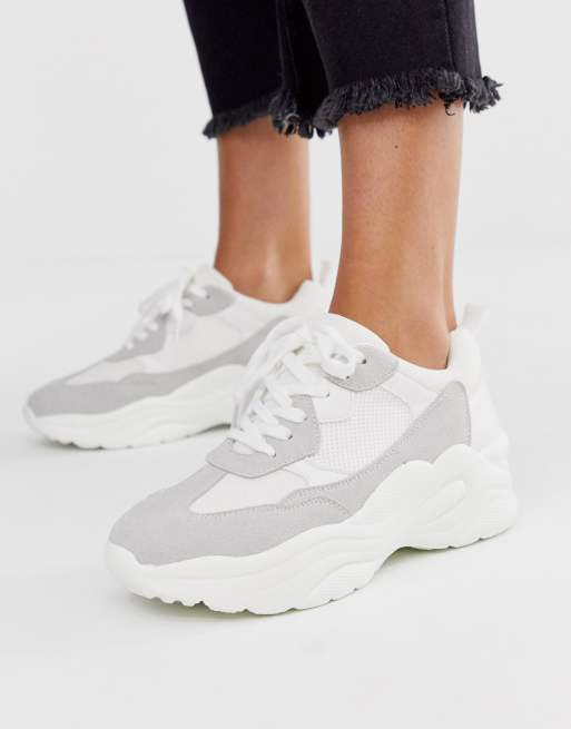 London Rebel chunky trainer in colourblock beige | ASOS