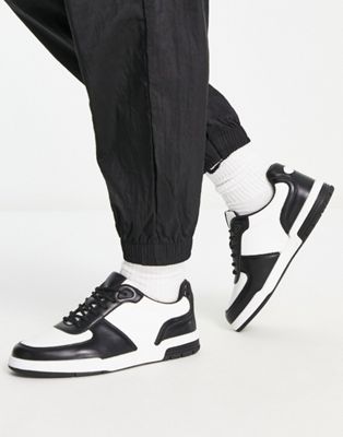 London Rebel chunky trainers in black and white