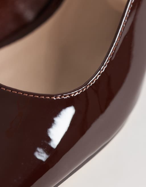 London Rebel Clancy Slingback-Sandalen mit mittelhohem Absatz in Dunkelbraun, 3 von 4