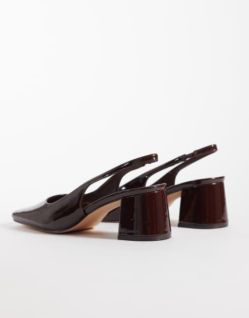 London Rebel Clancy Slingback-Sandalen mit mittelhohem Absatz in Dunkelbraun, 4 von 4