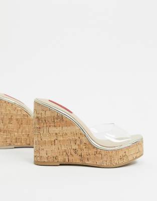 wedges clear strap