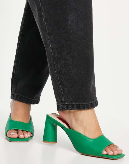 Green store mule heels