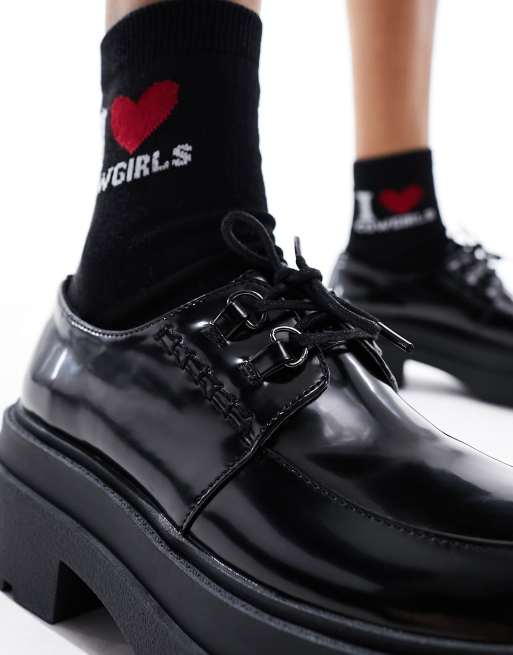 London Rebel – Czarne buty na grubej podeszwie, 2 z 4