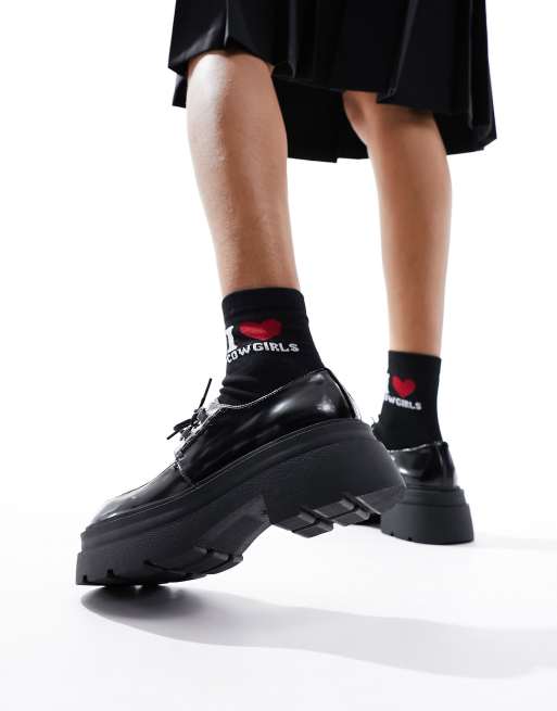 London Rebel – Czarne buty na grubej podeszwie, 4 z 4