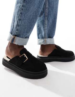 London Rebel - Donna - Mules à boucle - Noir