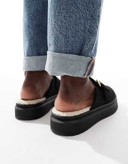 London Rebel – Donna – Mules in Schwarz mit Schnallen, 3 von 4