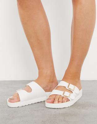 White 2024 footbed sandals