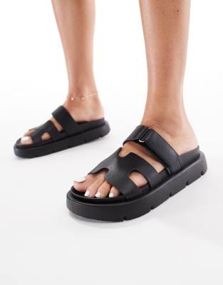 London Rebel Double Strap Sandals