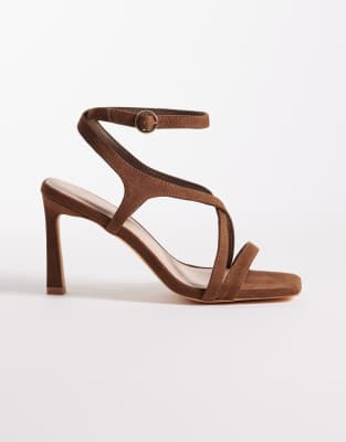 London Rebel Elin Heeled Strappy Sandals In Multi