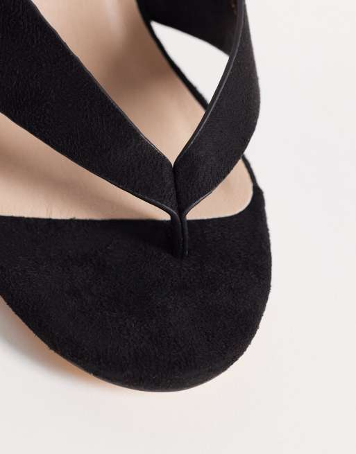 London Rebel - Elle - Tongs à talon en microfibre - Noir, 2 de 4