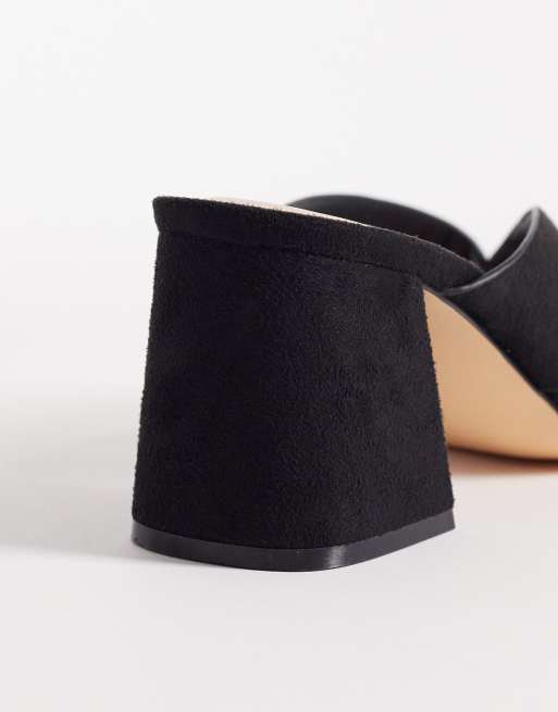 London Rebel - Elle - Tongs à talon en microfibre - Noir, 4 de 4