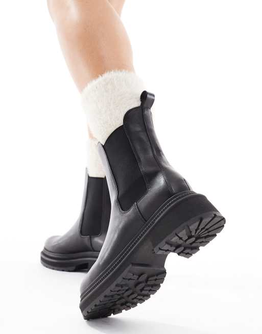 London Rebel – Emma – Chelsea-Stiefel mit dicker Sohle in Schwarz, 2 von 4