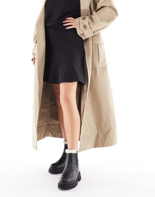 London Rebel – Emma – Svarta, grova chelseaboots med teddyfoder, 4 av 4