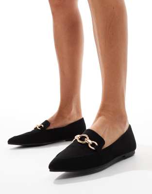 London Rebel London Rebel Felicity pointed flat shoes in black