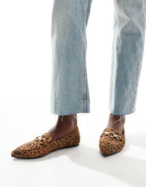London Rebel Felicity pointed flat shoes in leopard , 3 of 4