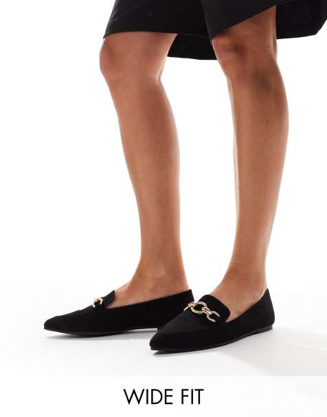 London Rebel - Felicity - Wide Fit - Flade og spidse sko i sort - view 1