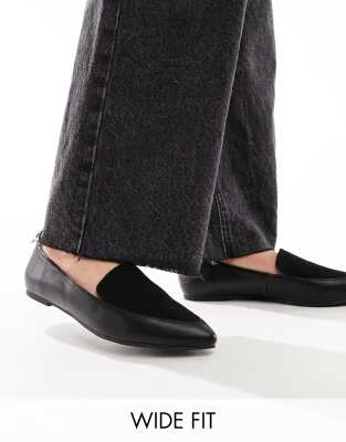 Thumbnail - London Rebel - Flache Halbschuhe in Schwarz mit spitzer Zehenpartie und weiter Passform