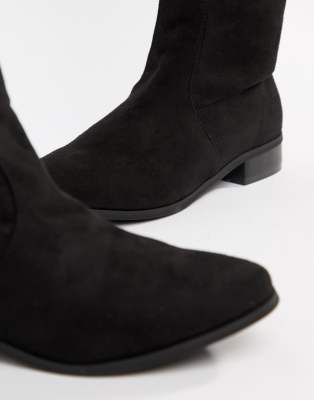 london rebel flat pull on over the knee boot