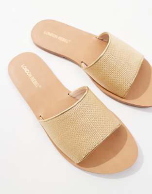 London Rebel Flat Sandals With Strap