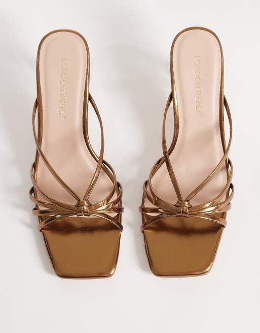 London Rebel Gracie heeled sandal in bronze, 2 of 4
