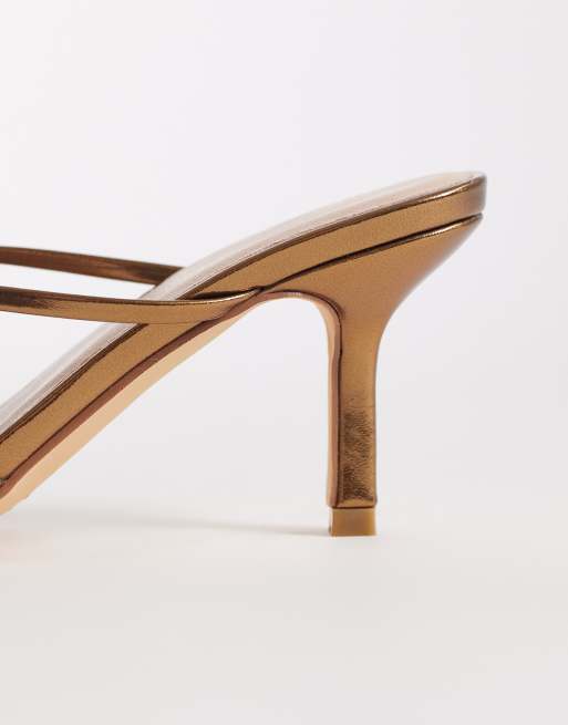 London Rebel Gracie heeled sandal in bronze, 3 of 4