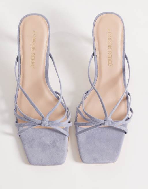 London Rebel – Gracie – Sandaletten in Blau mit Absatz, 2 von 4