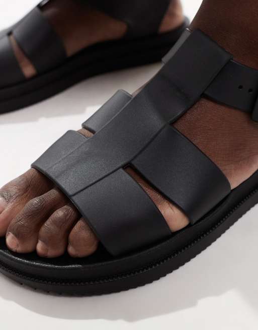 London Rebel – Hattie – Riemensandalen in Schwarz, 3 von 4