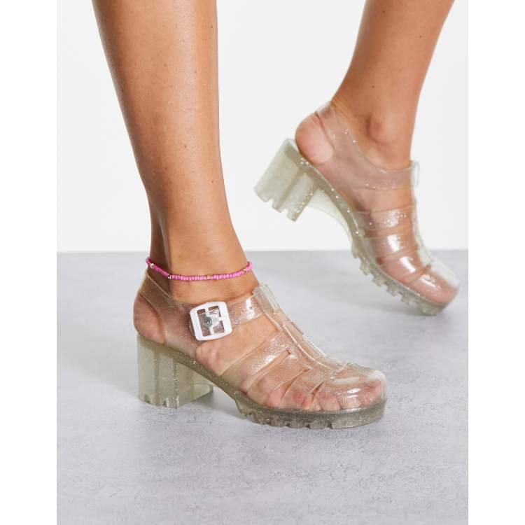 Clear cheap jelly slippers