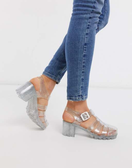 London Rebel heeled jelly shoes ASOS