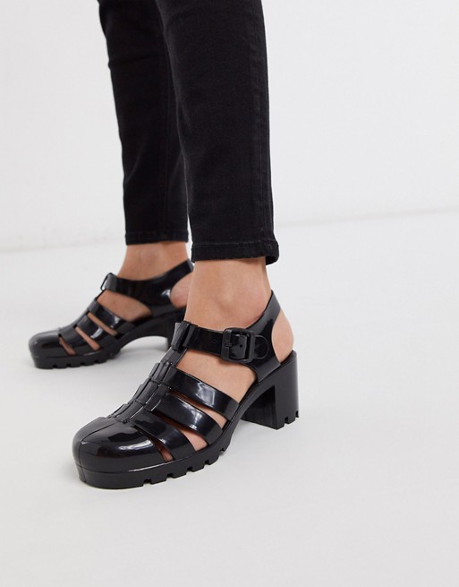 London Rebel heeled jelly shoes