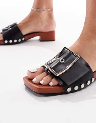 London Rebel Heeled Sandals With Buckle Detail