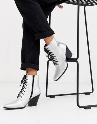 silver rebel boots