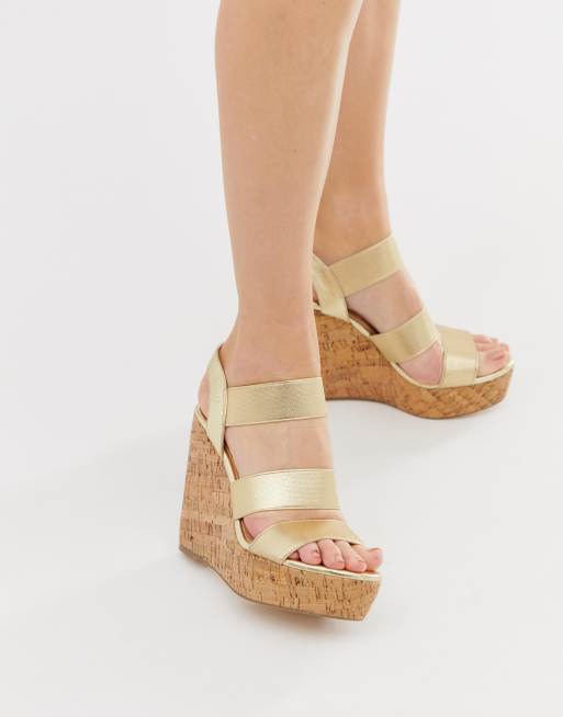 Cork wedge high discount heels