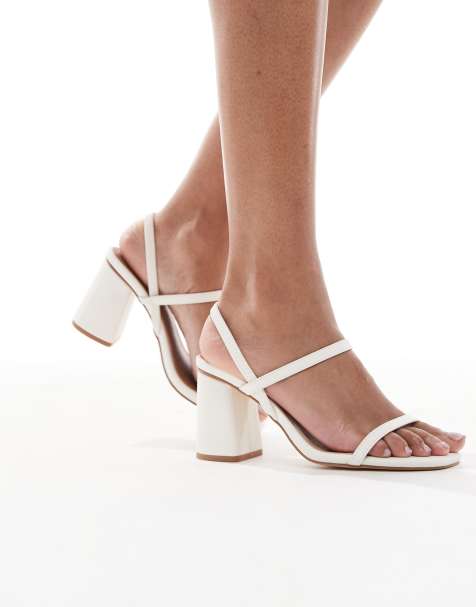London Rebel - Hvide sandaler med blokhæl - view 1