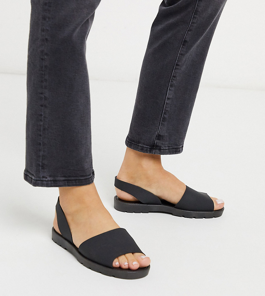 London Rebel - Jelly slingback-sandalen met brede pasvorm in zwart