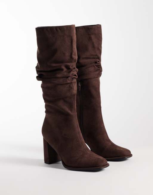 London Rebel Jodie bottes à talon carré couleur chocolat, 2 de 4