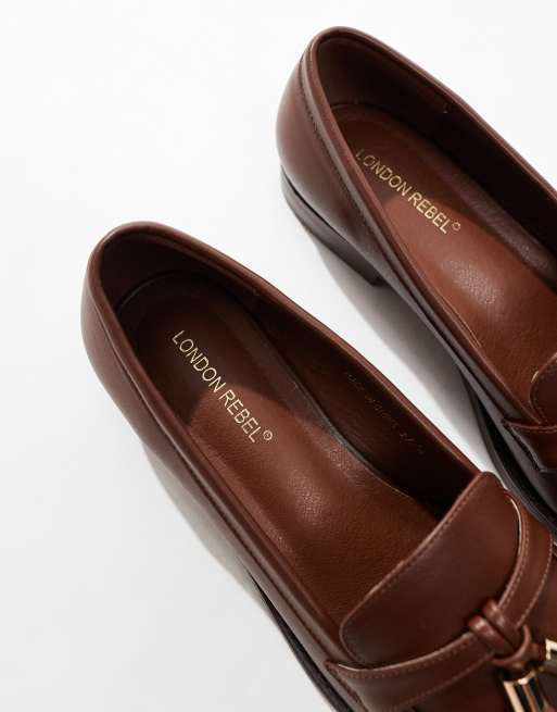 London Rebel - Katy - Scarpe basse marroni, 3 di 4
