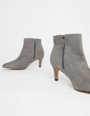 silver kitten heel ankle boots