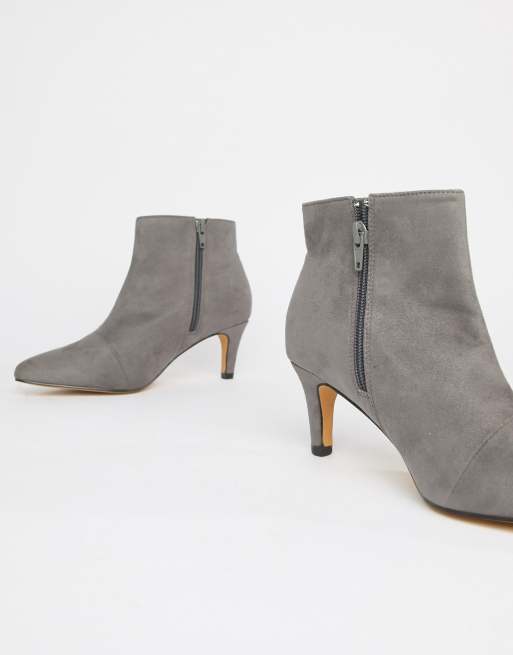 Silver kitten cheap heel ankle boots