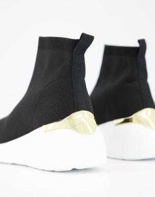 high top knitted trainers