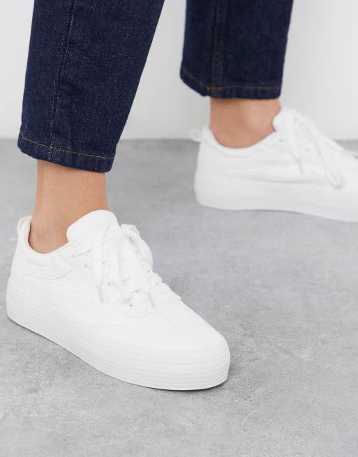 London Rebel lace up sneakers in white