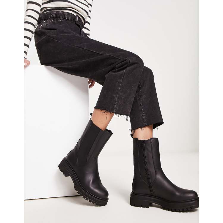 london rebel metal insert heel low heel chelsea boot