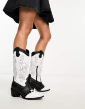 Public Desire Starrie western boots with hardware in black and