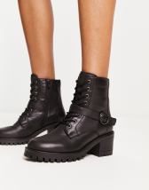 ASRA Bumbles lace up ankle boots in bone quilted leather | ASOS