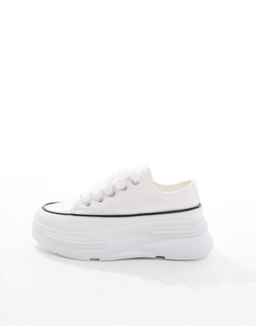 London Rebel – Leinen-Sneaker zum Schnüren in Weiß, 2 von 5