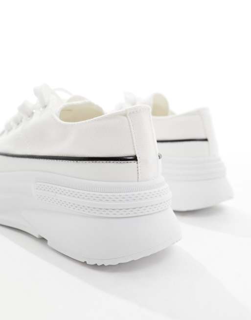 London Rebel – Leinen-Sneaker zum Schnüren in Weiß, 3 von 5
