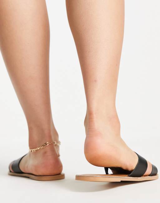 London Rebel - Leren slippers in zwart, 3 van 4