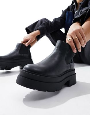 London Rebel low ankle chelsea boots in black - ASOS Price Checker