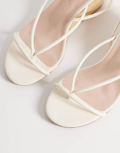 London Rebel - Mary - Sandales à brides et talon compensé - Crème, 4 de 4